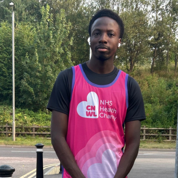 Toyeeb in the CNWL Health Charity Running Vest