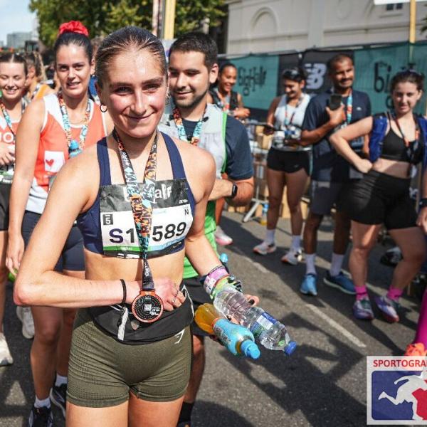 Zoe With Her Medal At The Big Half Marathon