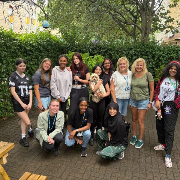 Group Photo Of Young People And Staff At Harrow Camhs Garden