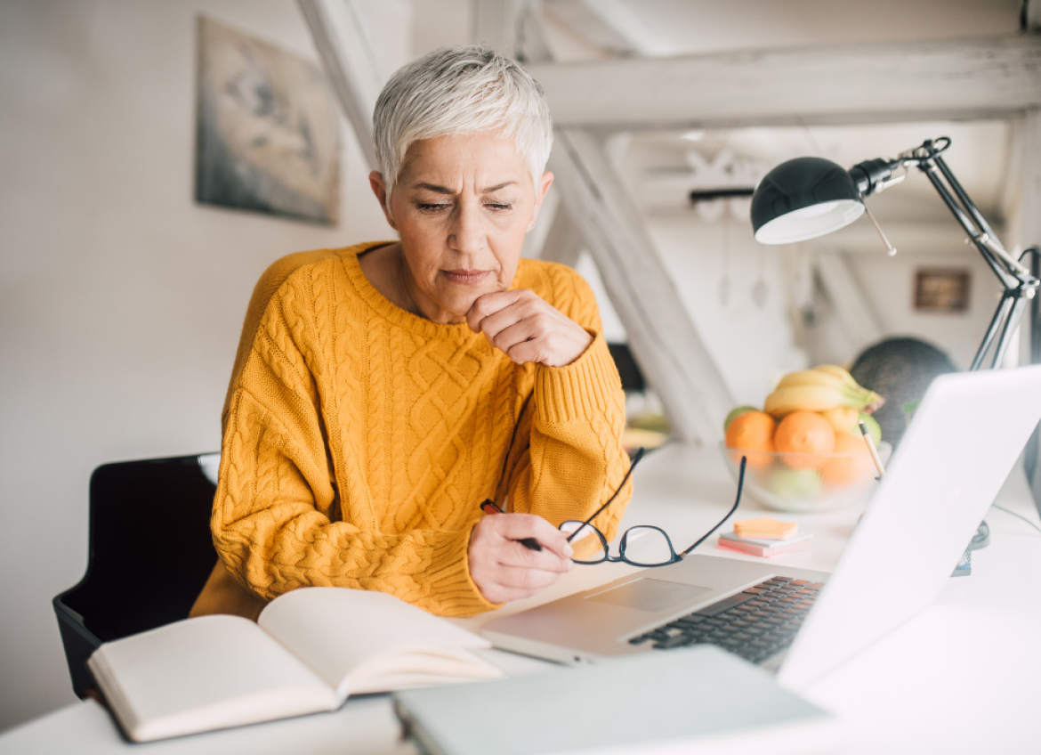 A woman on her laptop
