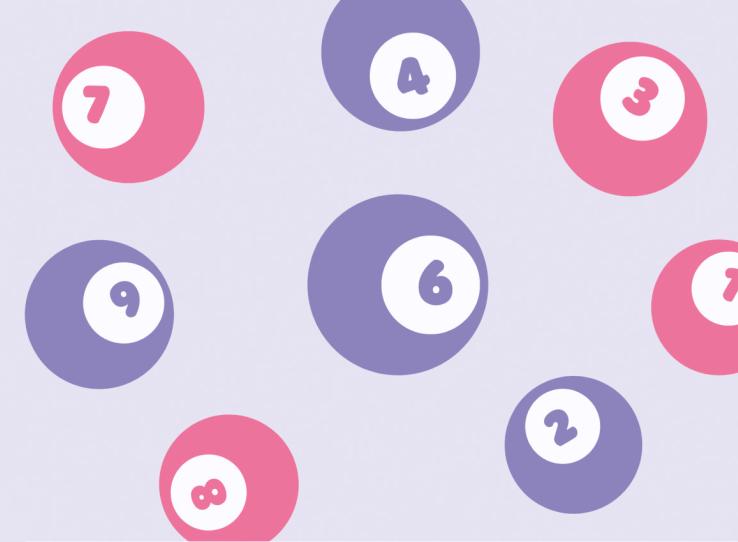Purple and pink coloured balls