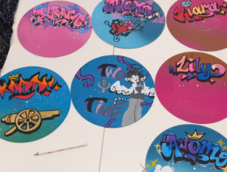Vinyls At Harrow Camhs Graffiti Workshop