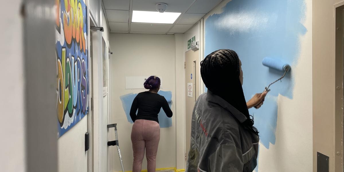 Ash Tree Clinic Mural Team Painting Walls