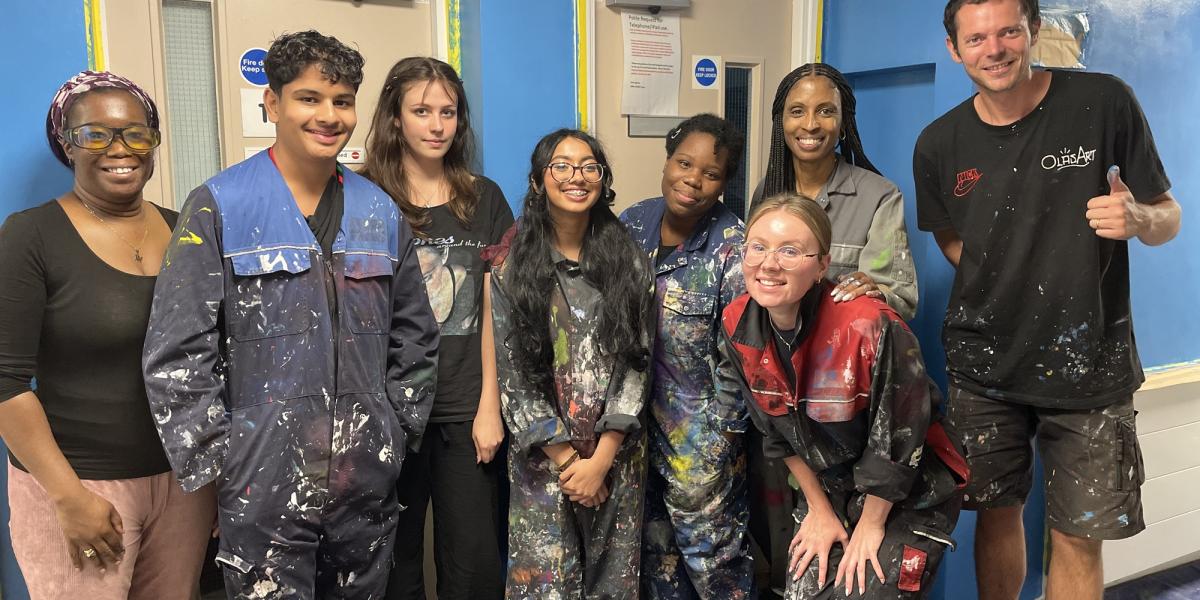 Ash Tree Clinic Mural Team Photo Before Completion