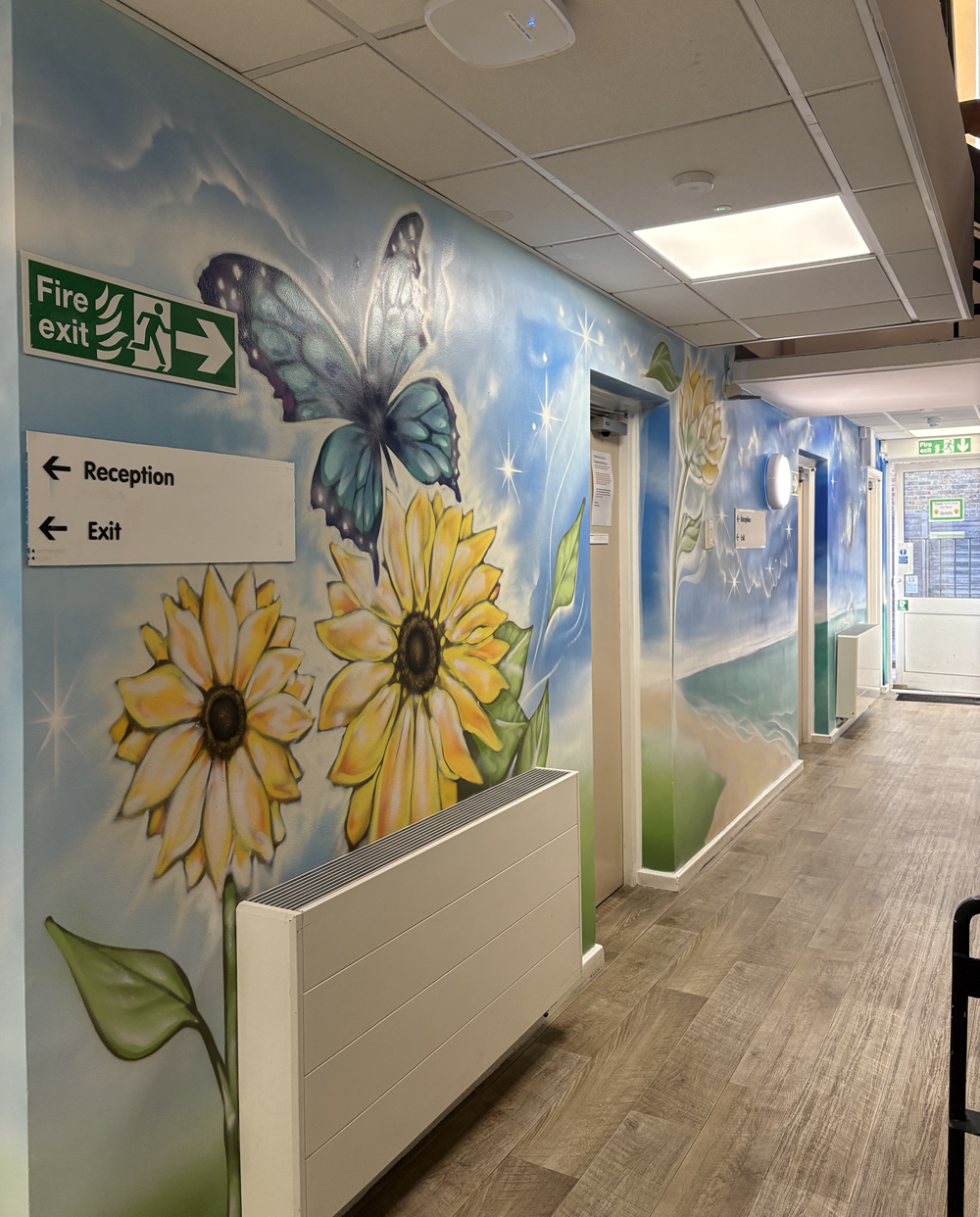 Harrow Camhs Mural Complete Portrait Corridor