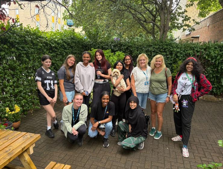 Group Photo Of Young People And Staff At Harrow Camhs Garden