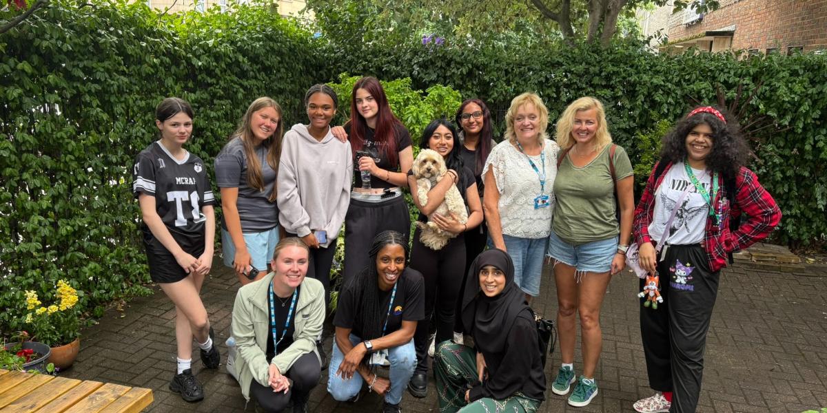 Group Photo Of Young People And Staff At Harrow Camhs Garden
