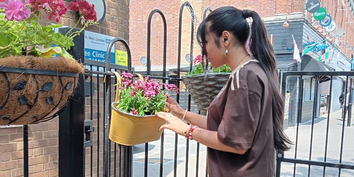 Young person in Harrow CAMHS garden