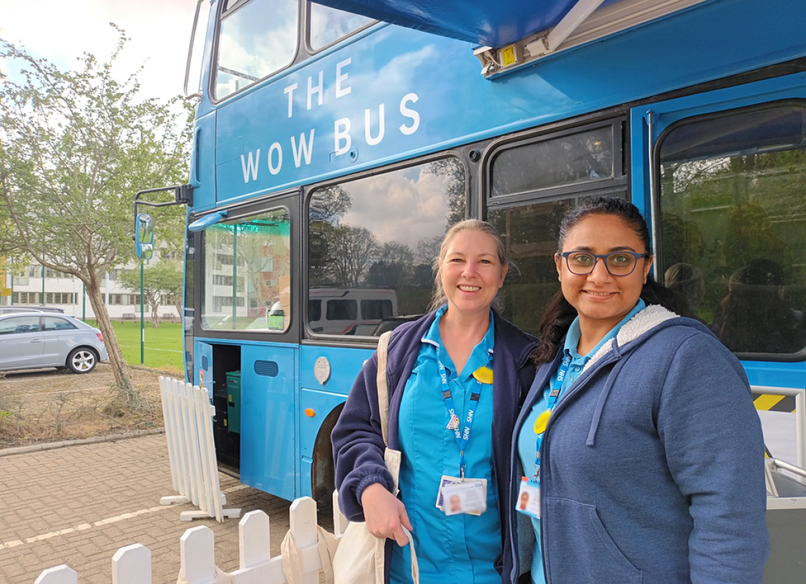 Wow Bus Mk Staff Outside Landscape Blur