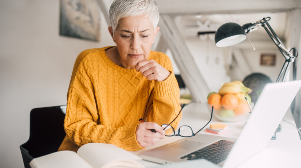 A woman on her laptop