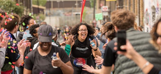 Woman Running The Hackney Half Marathon