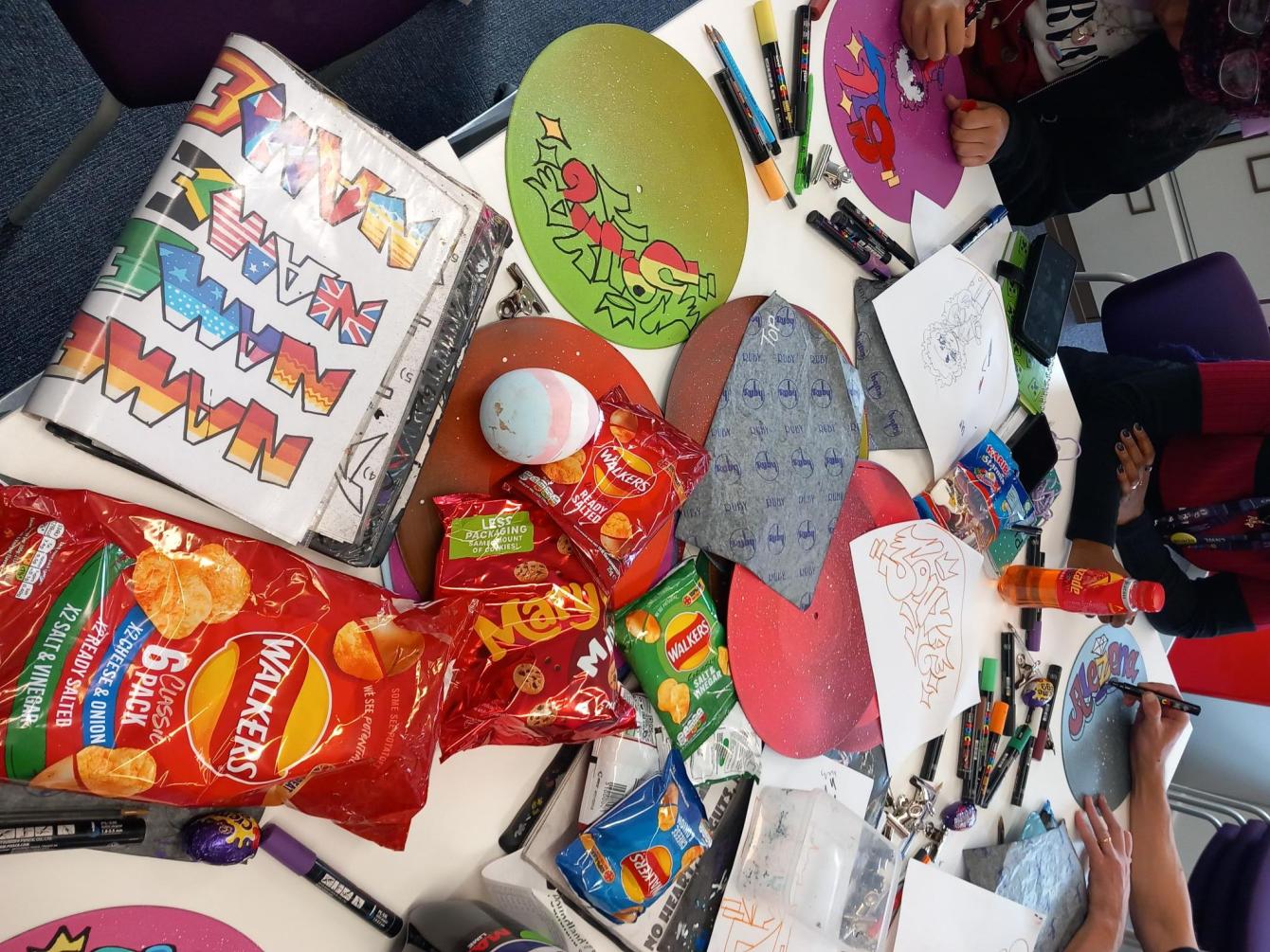 Young People At A Graffiti Workshop